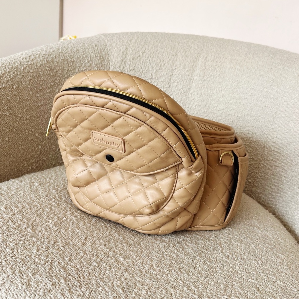 Lushbaby Quilted Kids Belt Bag in Beige